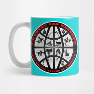 Country and Western Era Art - Red, Black and White Mug